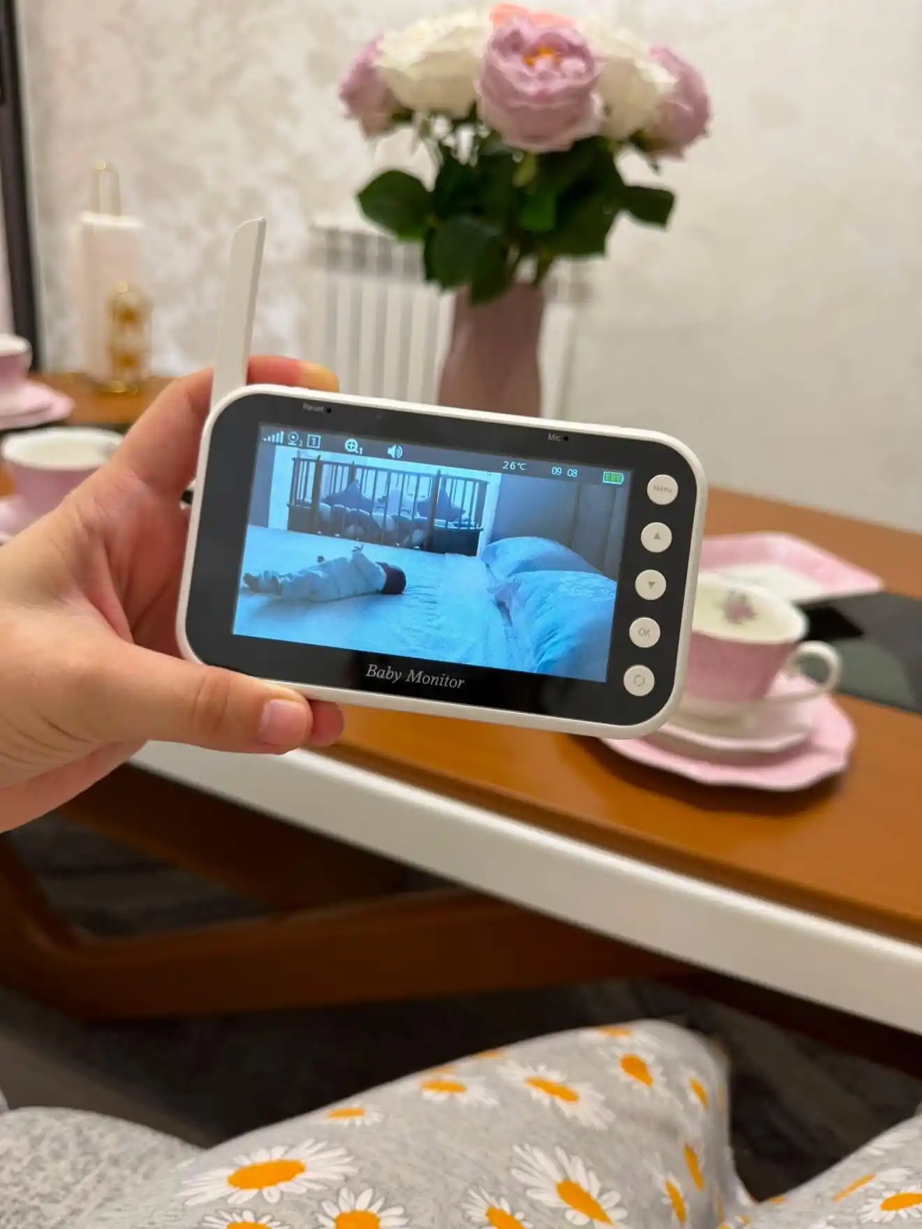 Видеоняня, с камерой и монитором без Wi-Fi безопасное излучение для ребенка