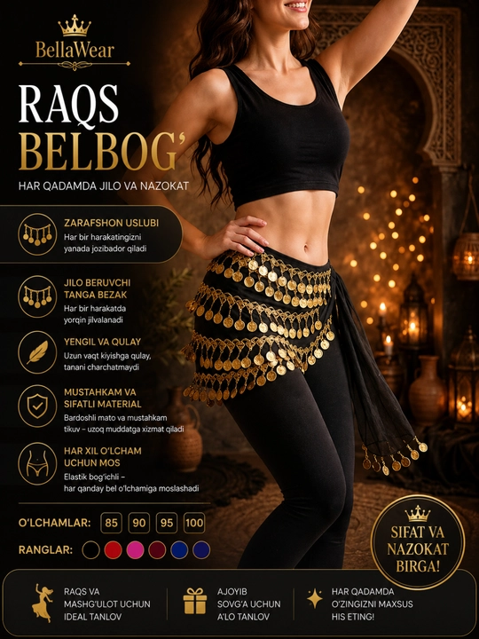 Пояс для арабских танцев с монетами, танцевальный пояс для belly dance - 