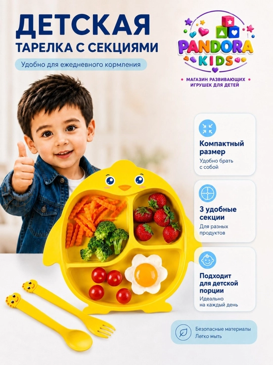 Bolalar uchun silikon idishlar, oziqlantirish uchun to‘plam,  likopcha, qoshiq va sanchqi