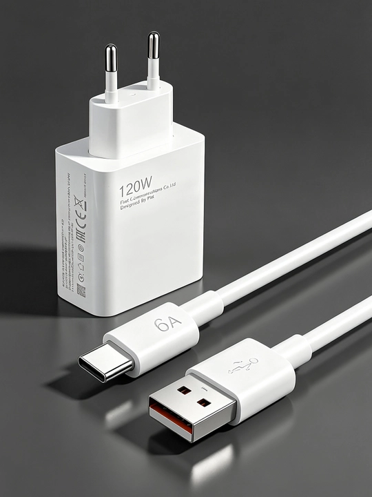 Type-C-USB kabeli bilan 120 Vt, 6A quvvatga ega tezkor quvvatlash qurilmasi