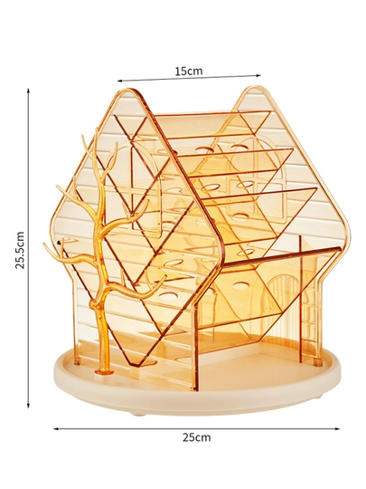Kosmetika, atir va taqinchoqlar uchun 360° aylanuvchi organayzer