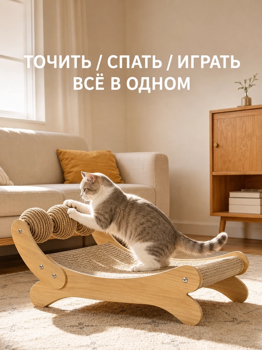 Лежанка когтеточка кошки, сизалевая кровать кота, игровая лежанка кошки, кровать для кота