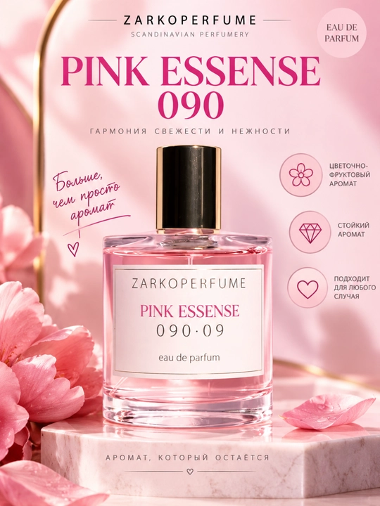 Pink ESSENSE 090.09 — аромат с цветочно-мускусными нотами, 100 мл - 