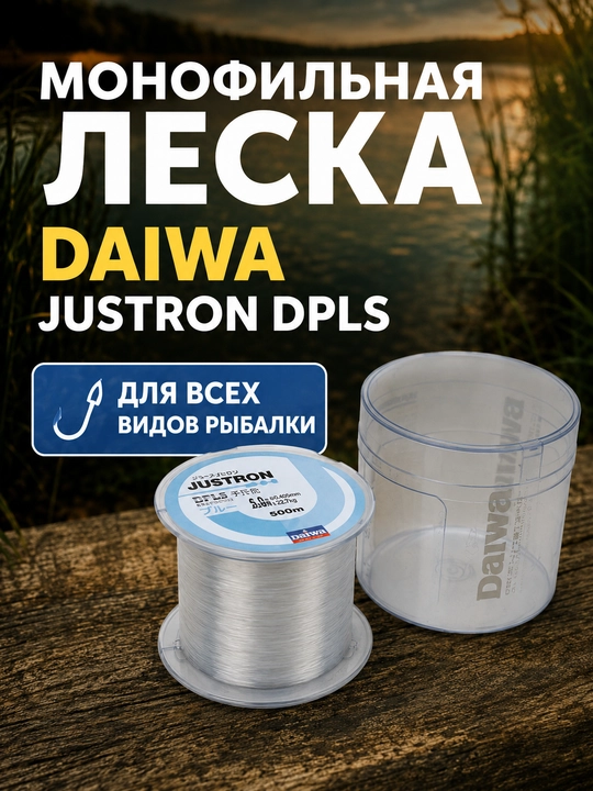 Daiwa JustrON DPLS 500 m baliq ovlash uchun monofilament leska - 