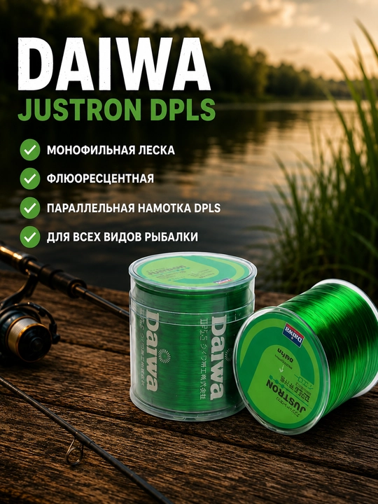 Daiwa JustrON DPLS 500 m baliq ovlash uchun monofilament leska