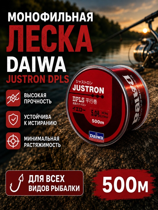 Daiwa JustrON DPLS 500 m baliq ovlash uchun monofilament leska - 
