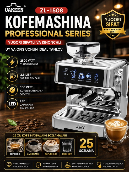 Кофемашина UAKEEN ZL 1508