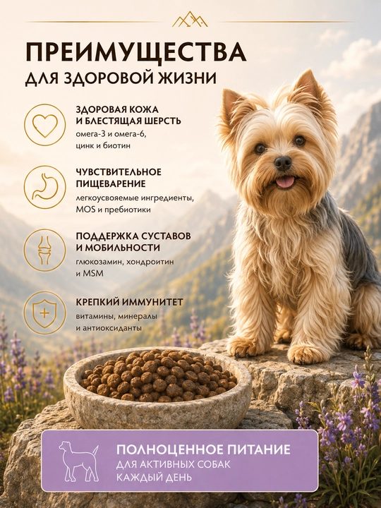 Grandorf kurka bilan quruq ovqat kichik zotli itlar uchun, 3 kg