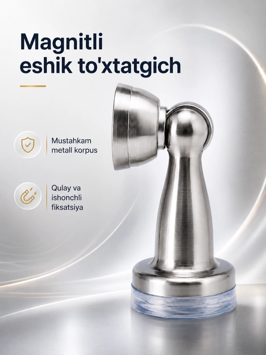 Eshik uchun magnitli stopor, polga o‘rnatiladigan metall eshik mahkamlagichi - 