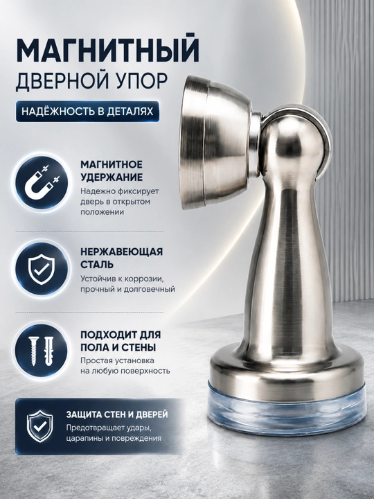 Магнитный стопор для двери, напольный дверной фиксатор из металла