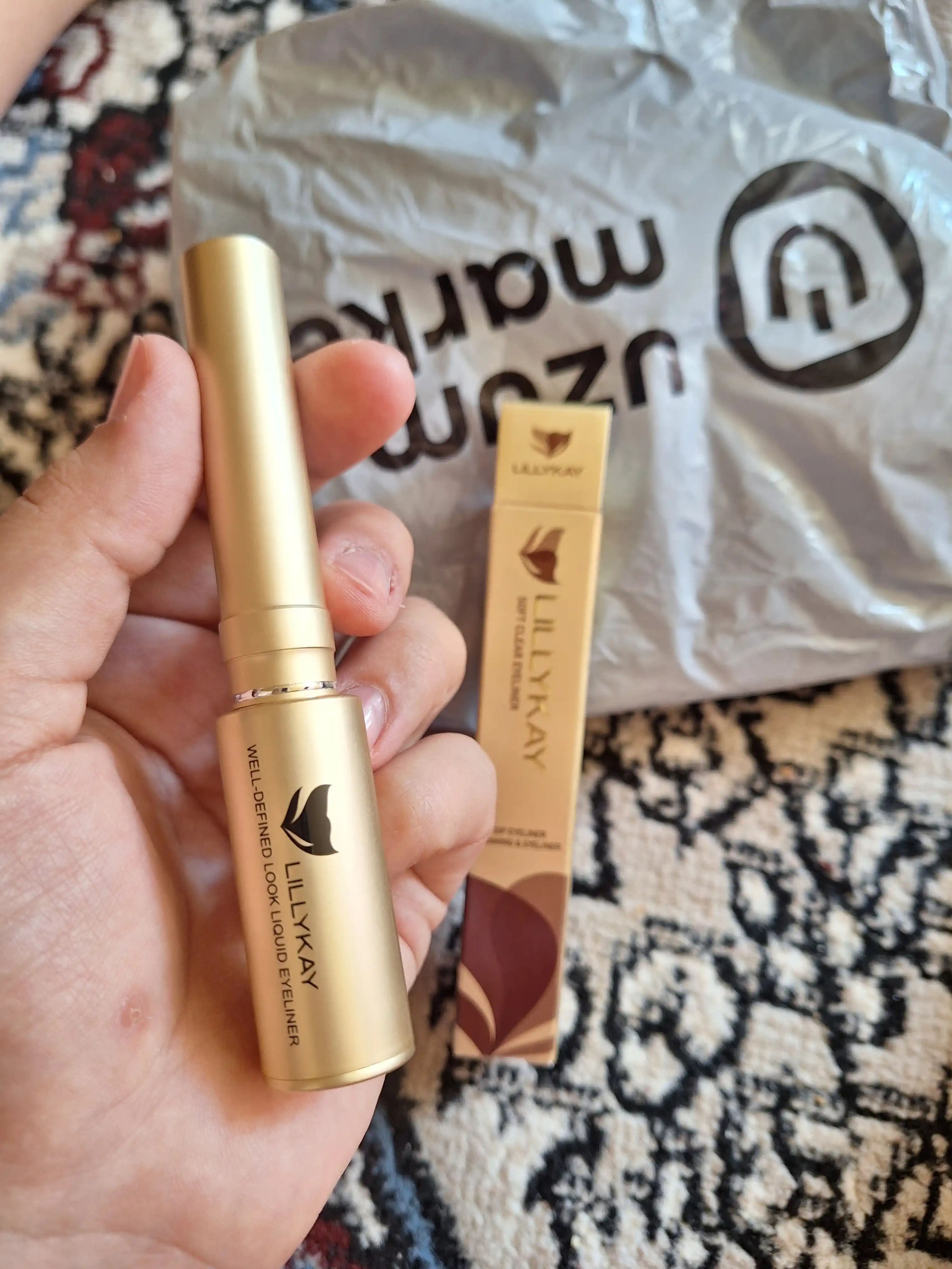 Подводка для глаз LillyKay Deep Black Eyeliner, тонкая кисточка, Корея