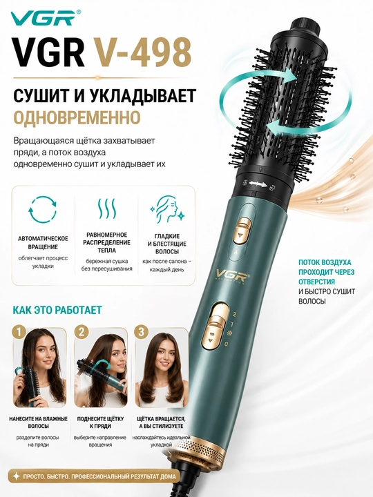 VGR V-498 fen-cho‘tka 1200 Vt, aylanuvchi soch stayeri