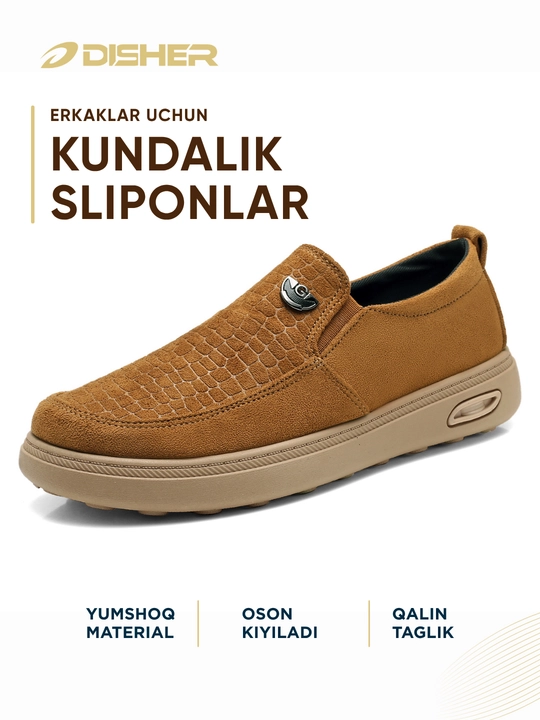 Erkaklar sliponi, DISHER Velmont, erkaklar poyabzali, kuzgi poyabzal, 39-44 o‘lchamlarda