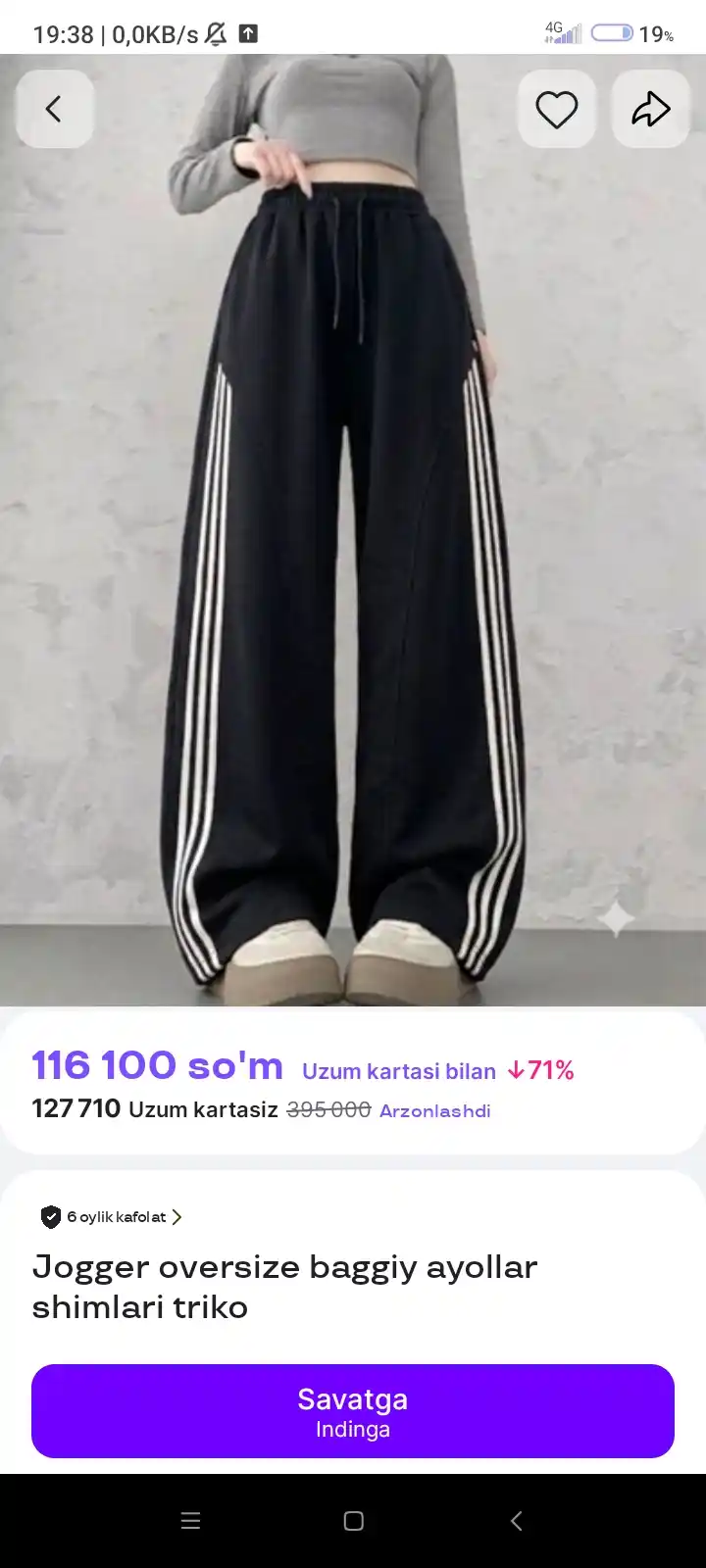 Ayollar va qizlar uchun keng sport shimlari, kundalik Baggy jogger 48/54