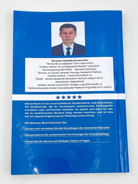 Azizbek Jo'rayev. Hamshiralik ishi bo'yicha nemischa-o'zbekcha darslik