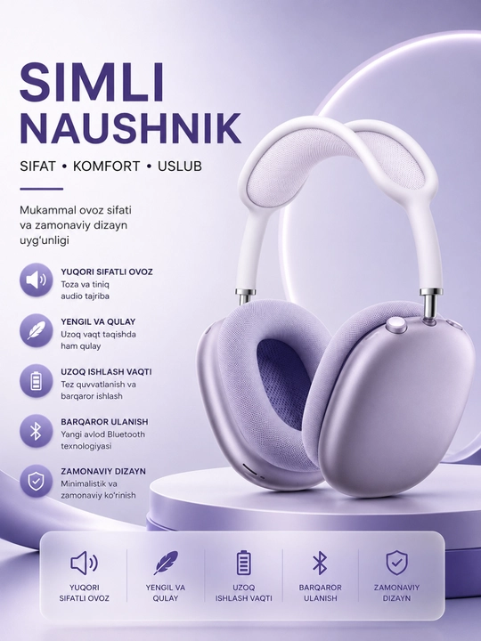 Премиальные беспроводные Bluetooth наушники Hi-Fi Stereo с шумоподавлением и микрофоном - 