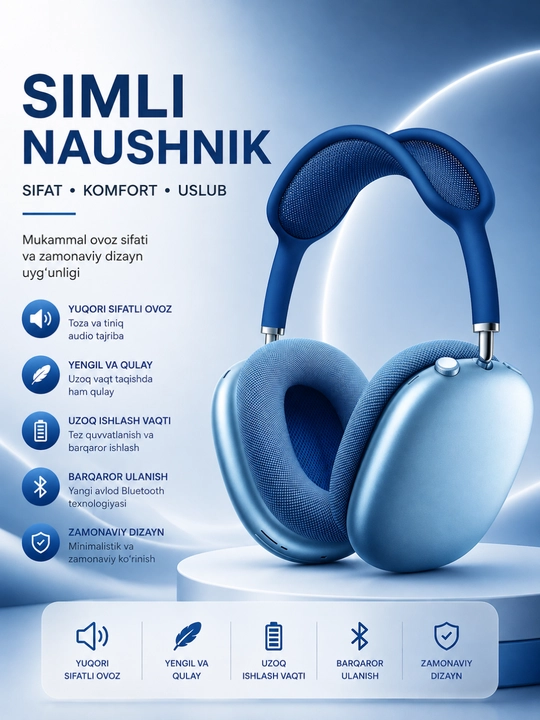 Премиальные беспроводные Bluetooth наушники Hi-Fi Stereo с шумоподавлением и микрофоном - 