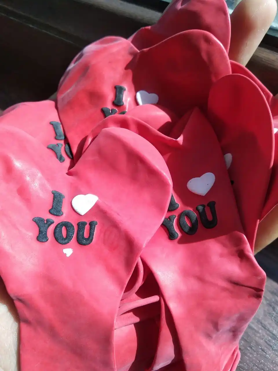 Красные шары в форме сердца «I Love You» для романтического декора