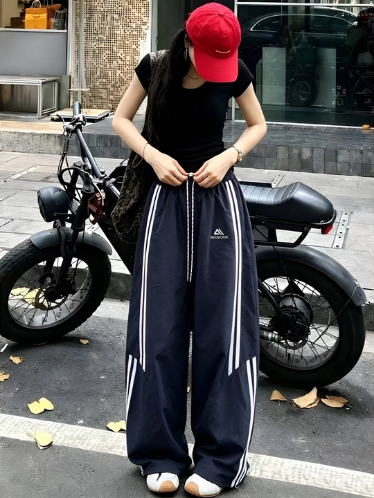 Ayollar va qizlar uchun keng sport shimlari, kundalik Baggy Y2K joger