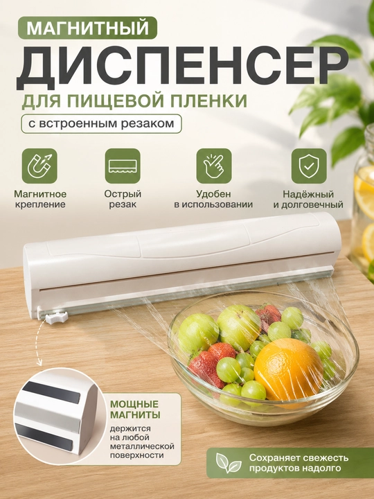 Oziq-ovqat plyonkasi kesgichi, streych-plyonka ushlagichi, qadoqlash uchun qulay dispenser - 
