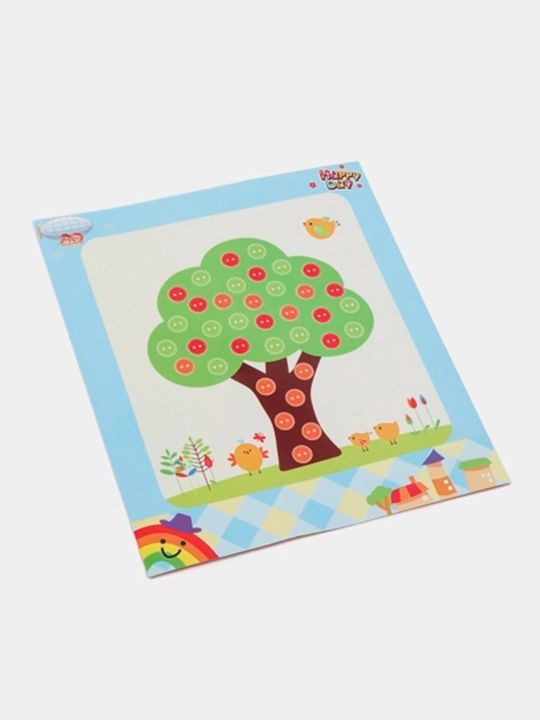 HAPPY WORLD Tugmachali applikatsiya to‘plamda 4 ta, 19×21,5 sm DIY 