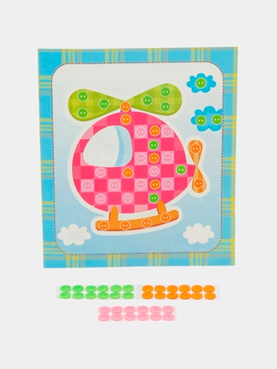 HAPPY WORLD Tugmachali applikatsiya to‘plamda 4 ta, 19×21,5 sm DIY 