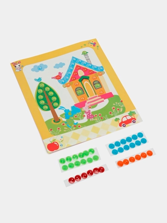 HAPPY WORLD Tugmachali applikatsiya to‘plamda 4 ta, 19×21,5 sm DIY 