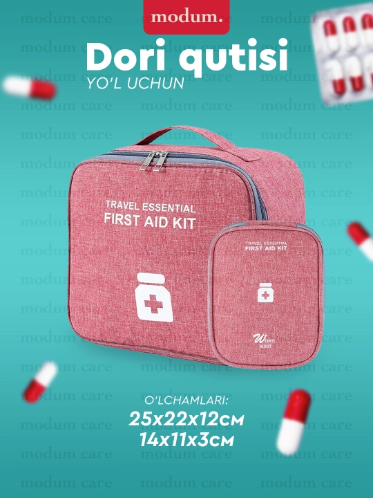 First Aid Kit Aptechka, yo'l uy uchun, dorilar uchun organayzer - 