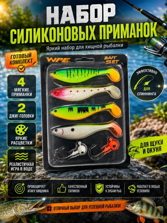 Силиконовые приманки для рыб
