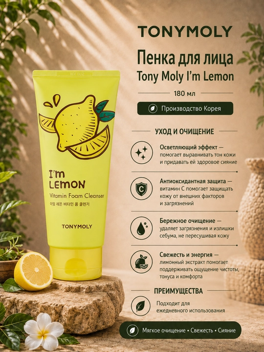 Yuz uchun ko'pik Tony Moly, 180 ml