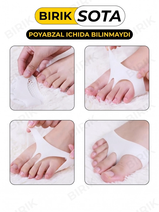 Oyoq ostining old qismi uchun yostiqchalar BIRIK SOTA, silikon, barmoq halqali, 2 o'lcham