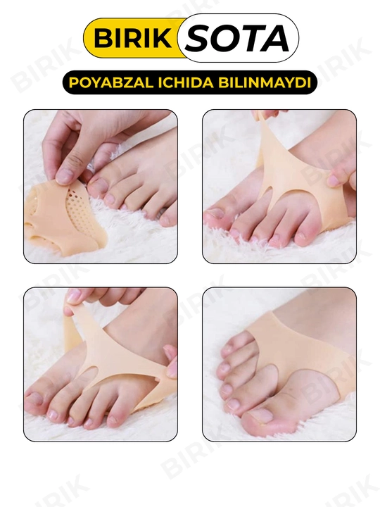 Oyoq ostining old qismi uchun yostiqchalar BIRIK SOTA, silikon, barmoq halqali, 2 o'lcham