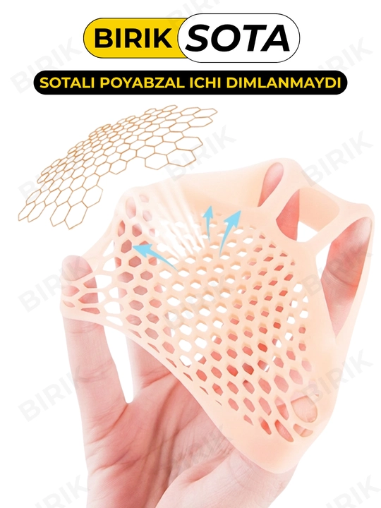 Oyoq ostining old qismi uchun yostiqchalar BIRIK SOTA, silikon, barmoq halqali, 2 o'lcham