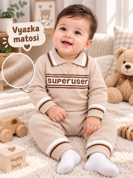 O‘g‘il bolalar kiyimi, bolalar kostyumi, bolalar komplekti, vyazka kostyum