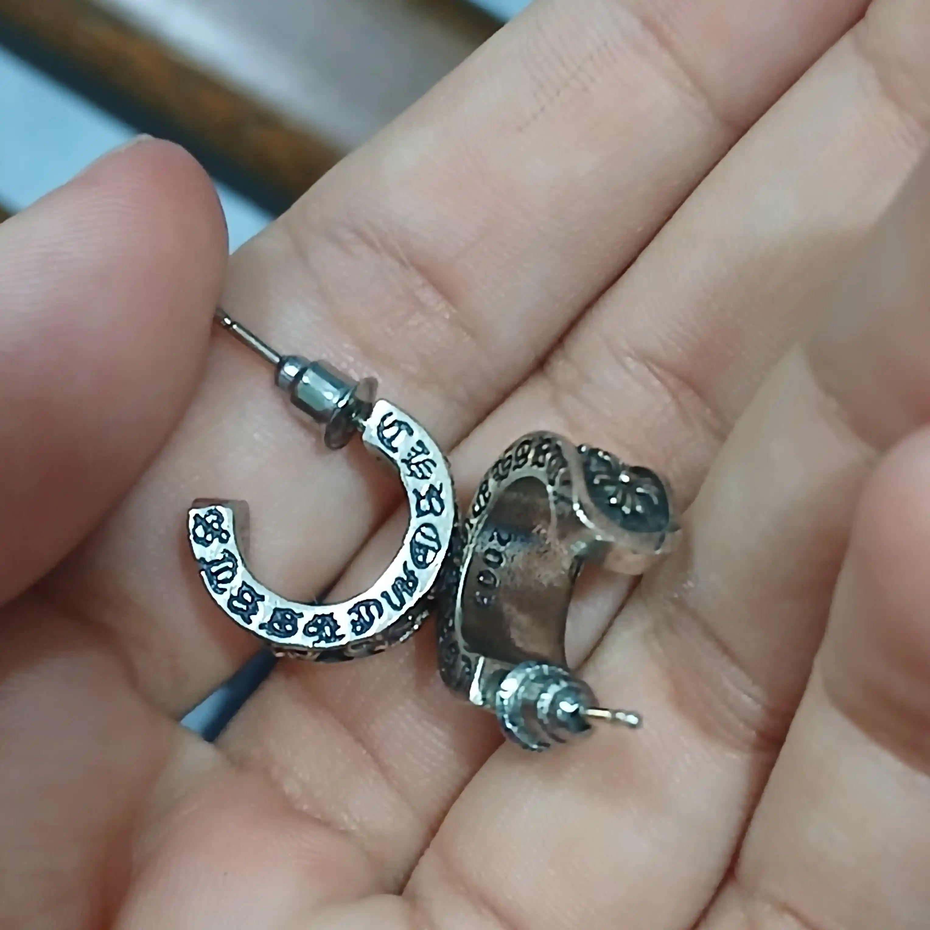 Сережки в стиле Chrome Hearts готические серьги Y 2 K для девушек, парней, подарок y2k