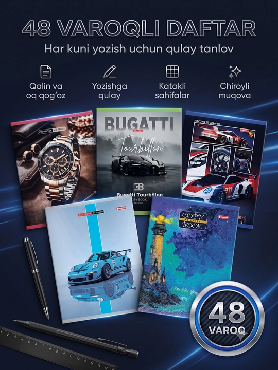 48 varoqli katak daftar – 5/10/20 talik to‘plam