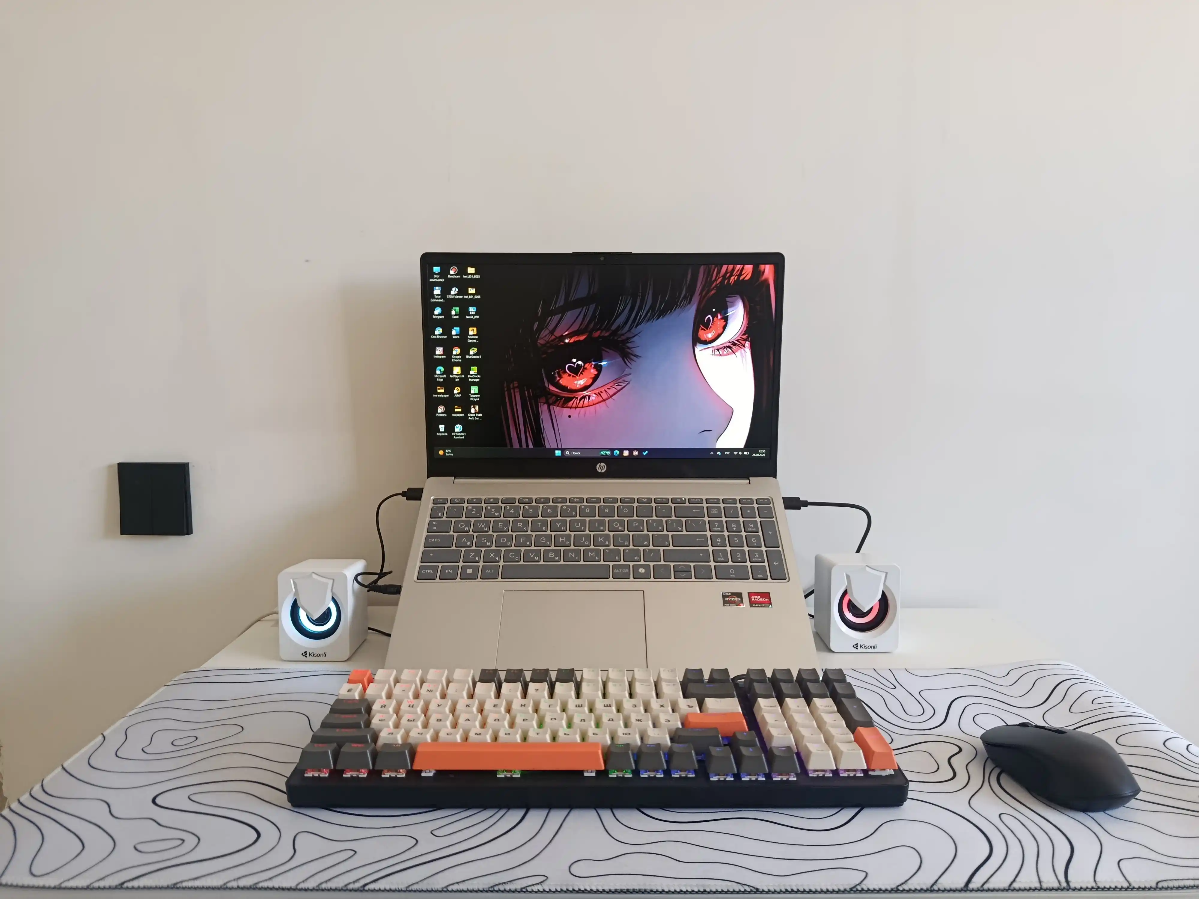 Колонки для компьютера Kisonli L-1030 5 Вт, 2.0, питание от USB, RGB подсветка