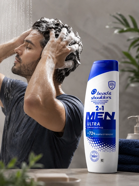 Head & Shoulders Men Ultra 2 в 1 — шампунь и бальзам против перхоти, комплексный уход - 