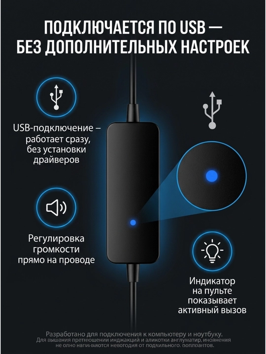 Наушники для компьютера USB K815 black EDIFIER