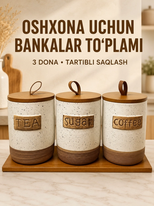 Ziravor idishlari, qopqoqli oshxona to‘plami taglik bilan, 3 yoki 7 dona - 