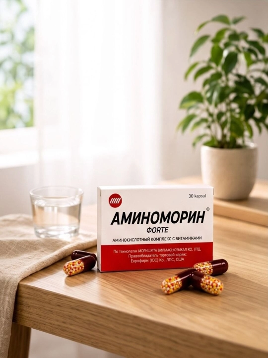 Аминоморин Форте, капсулы №30 — комплекс витаминов и аминокислот - 