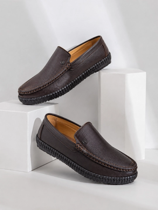 Erkaklar mokasini, jigarrang loafer, charm oyoq kiyim, qulay tufli, kundalik poyabzal, yoz - 