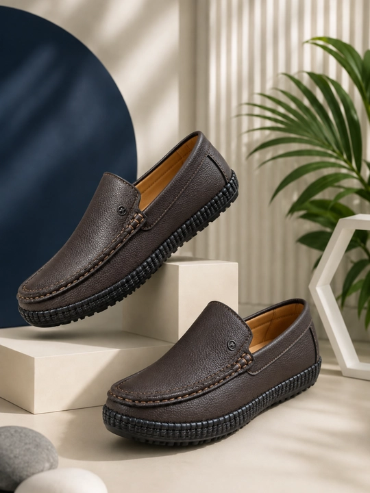 Erkaklar mokasini, jigarrang loafer, charm oyoq kiyim, qulay tufli, kundalik poyabzal, yoz