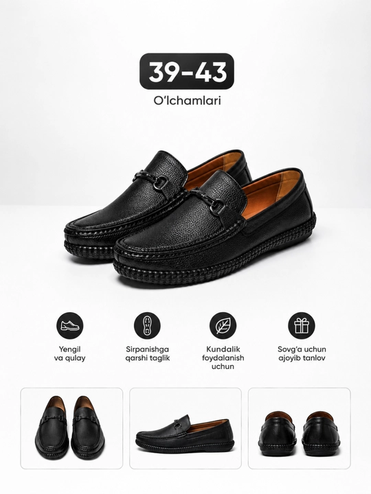 Erkaklar mokasini, jigarrang loafer, charm oyoq kiyim, qulay tufli, kundalik poyabzal, yoz