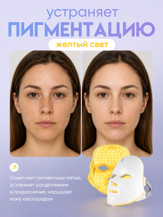 Маска для лица, светодиодная, фотон, уход за кожей, от морщин, 7 режимов, LED,USB