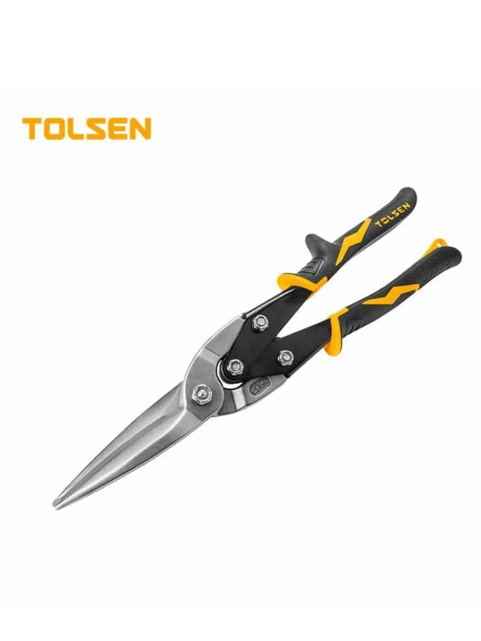 TOLSEN 30024 Sanoat uzun metall qaychilari, 300 mm, CrMo, tekis