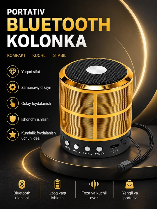 FM, USB, TF, AUX simsiz karnayli WS-887 portativ Bluetooth karnay - 