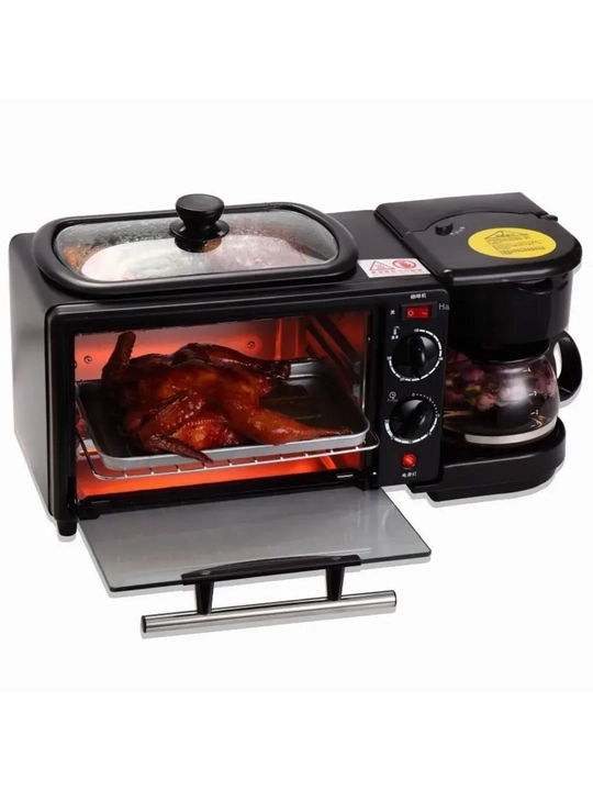 Elektr mini-pech KZC-9L-K 3-in-1, 9 litr, qahva qaynatgich va qovurish tovasi, 1050 W