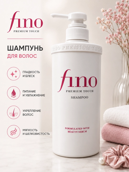 Шампунь fino Premium Touch с сывороткой красоты - 