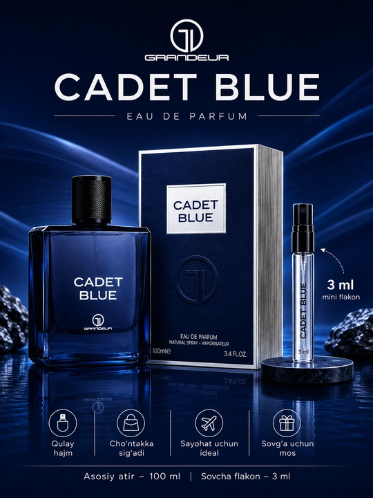 Erkaklar uchun Grandeur Cadet Blue parfyumlangan suvi